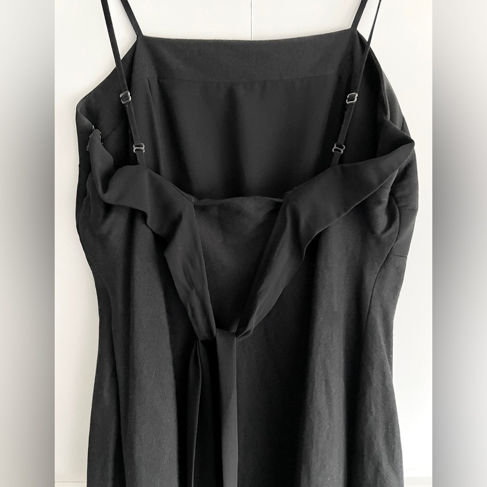Deane & White Vintage Square Neck Cottagecore Black Linen Dress - Picture 6 of 9
